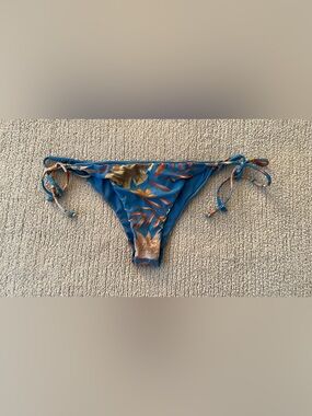 Billabong Blue Tropical Tie-Side Bikini Bottoms Size Medium